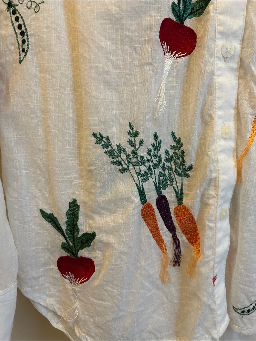 Maeve Vegetable Embroidered Button Down - Picture 2 of 5